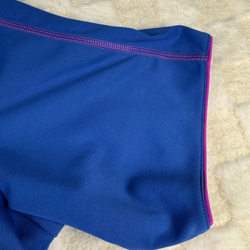 Adidas Golf ClimaLite Polo Shirt‎ Men's XL Blue Purple Trim Athletic
